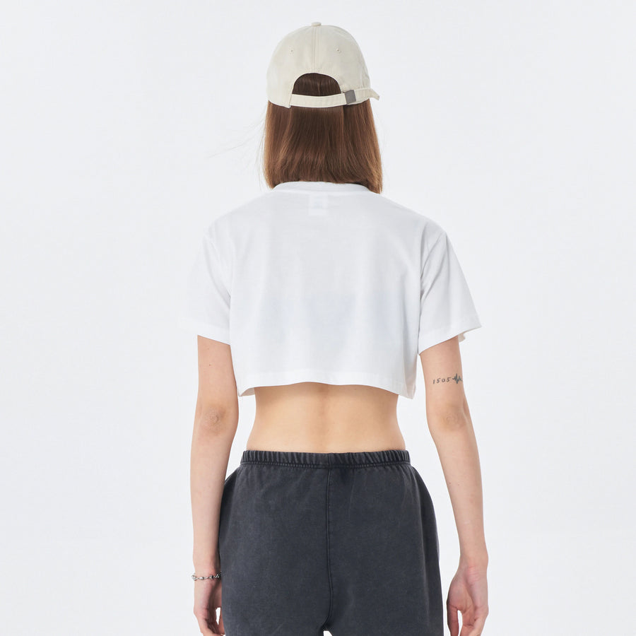 Black marklogo Women Crop Top Tshirt