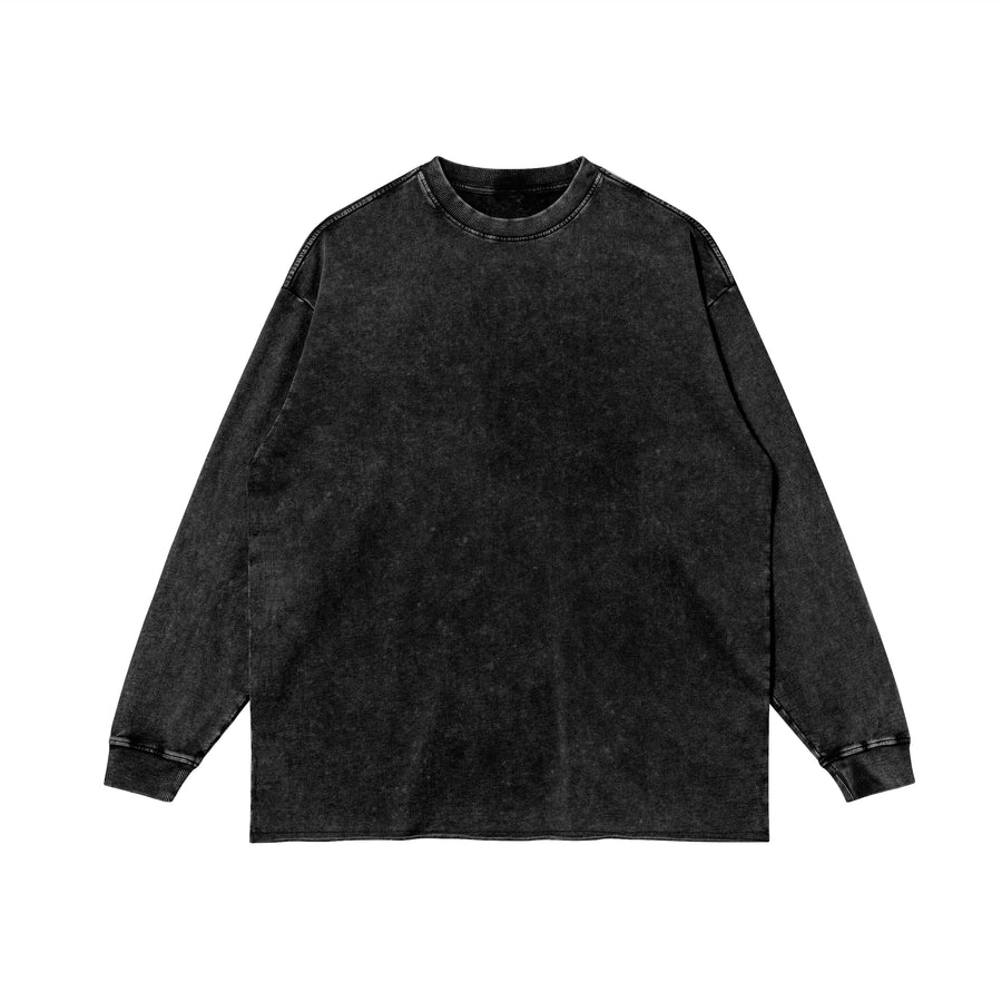 Beige long pattern 177 Unisex Raw Hem Faded LongSleeves