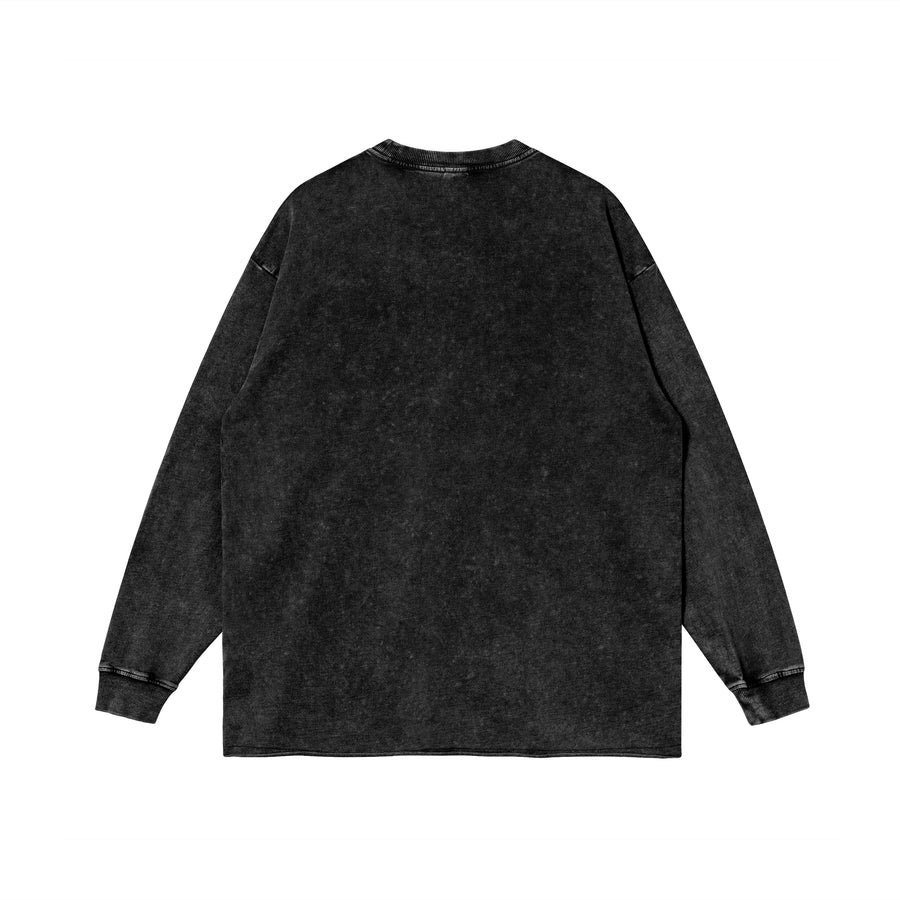 Beige long pattern 177 Unisex Raw Hem Faded LongSleeves