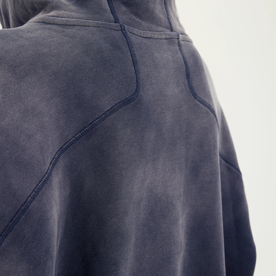 Long Sided Black Pattern Unisex Super Heavy Sun Faded Hoodie