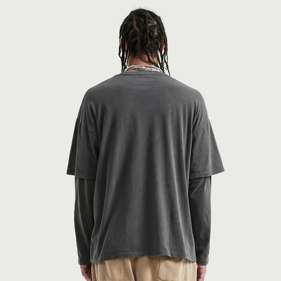 MarkStyle 11 Unisex Faux Layer Faded Long Sleeve