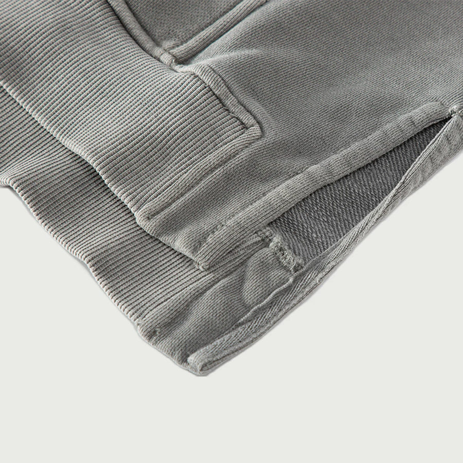 White Pattern 183 Unisex Washed Slit Hem Turtle Nick Hoodie