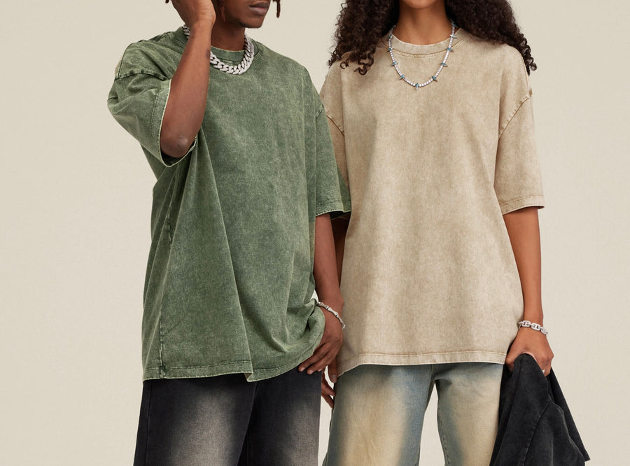 Pattern 029 Unisex Snow Wash Tshirt