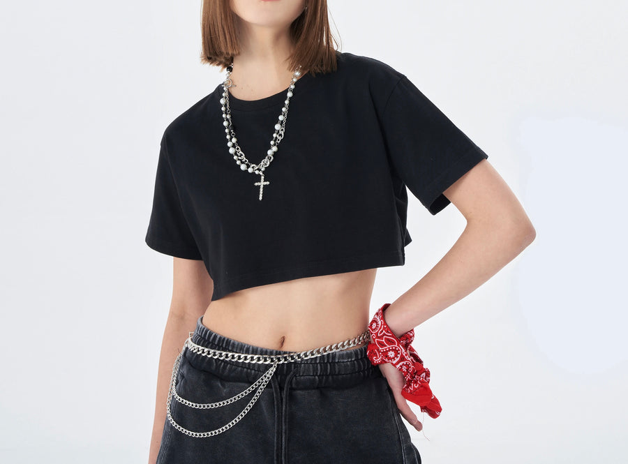 High On Marble Rose 64 Women Crop Top Tshirt