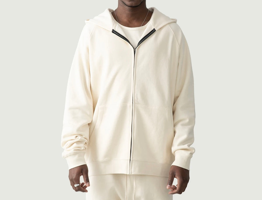 Beige MarkStyle (87) Unisex Heavy Flecee Lined Zip Hoodie