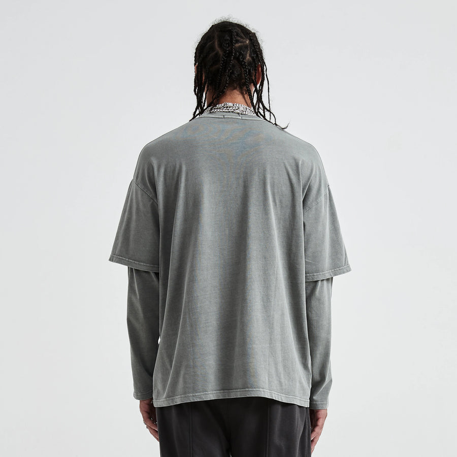 MarkStyle 11 Unisex Faux Layer Faded Long Sleeve