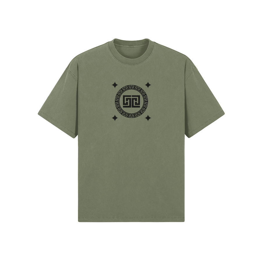 ODEÉ | Pattern (109) | Unisex Oversized Neck Tshirt | 285 GSM