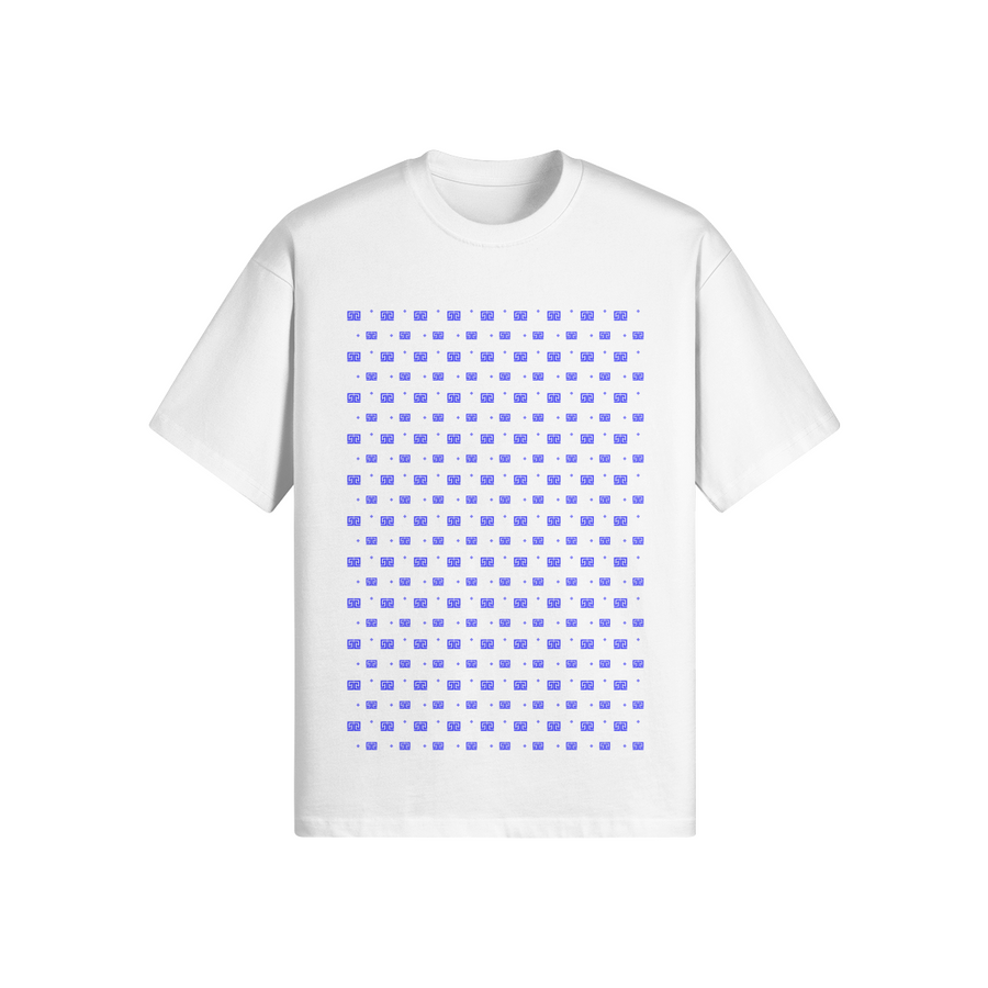 ODEÉ | Blue minimono (105) Unisex Oversized Crewneck Tshirt | 305 GSM