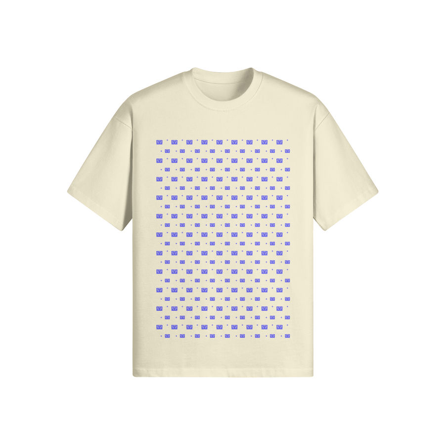 ODEÉ | Blue minimono (105) Unisex Oversized Crewneck Tshirt | 305 GSM